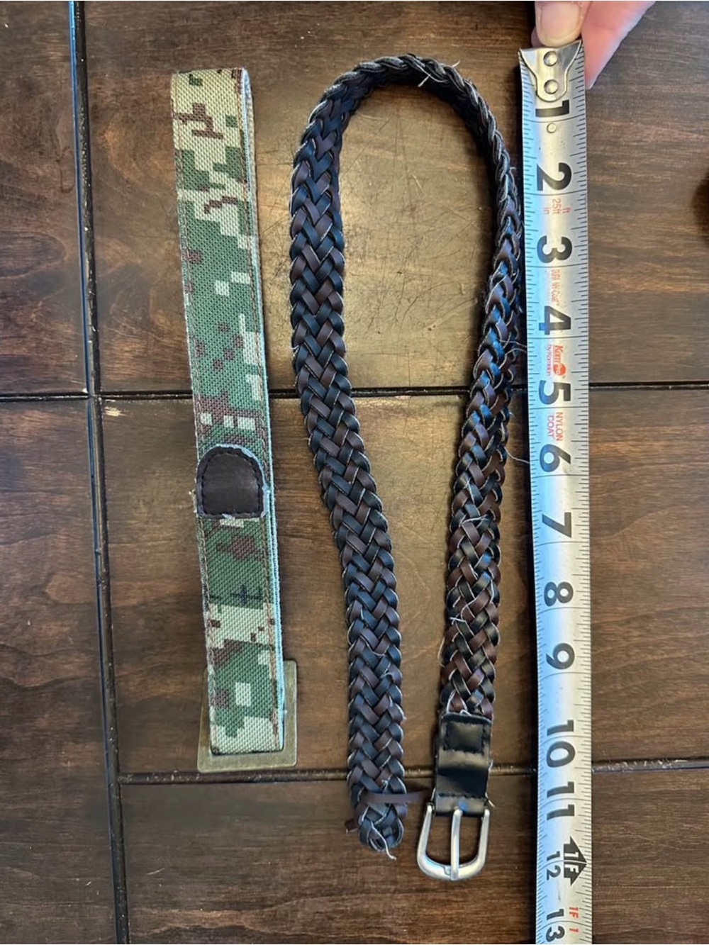 Little kid Belts - Braided Leather and Camo Fabric